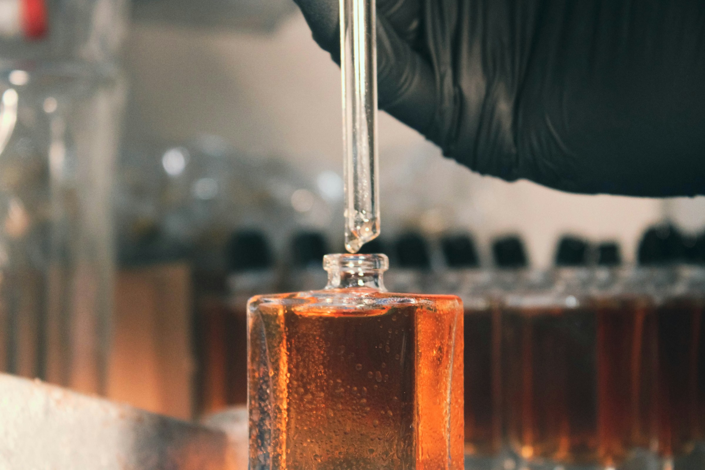 Laboratory glassware used for a chemistry experiment